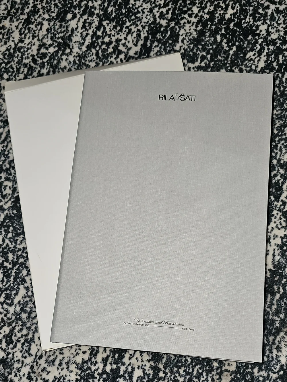 RILA SATI Silver Notebook / Folder Cloth And Paper Collab